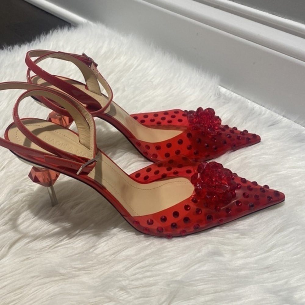 New Mach‎ & Mach crystal embellished clear ankle strap pump size 40EU - Picture 11 of 15